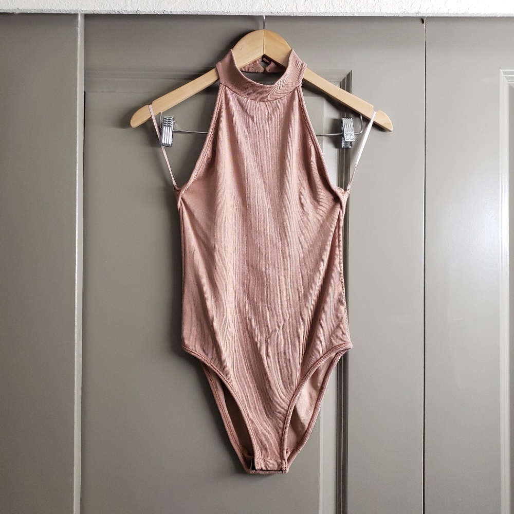 Zara Halter Ribbed Bodysuit